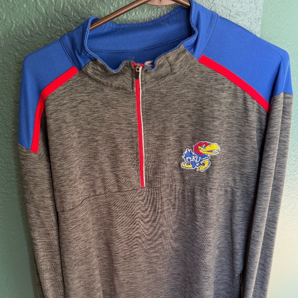 Vintage University of Kansas KU Jayhawks long sleeve quarter zip